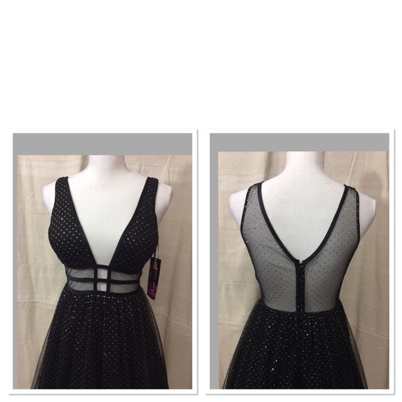 ⬇️ Glitter Dot Fit & Flare Party Dress - Picture 4 of 6